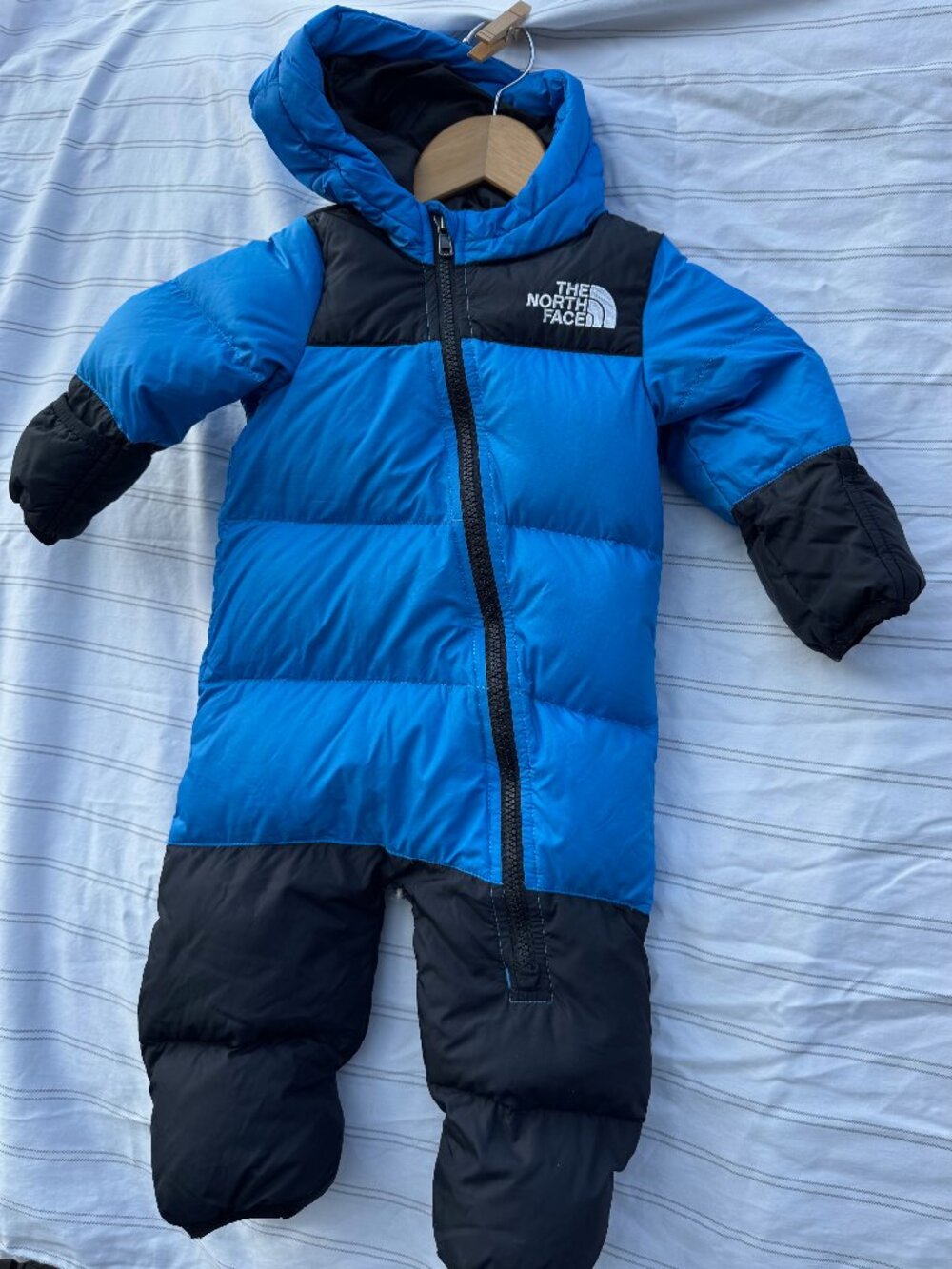 The North Face Infant Nuptse One-Piece Down Bunting Blue 6-12 Months